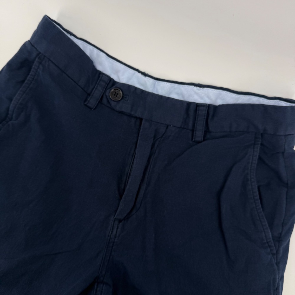 Brooks Brothers Bermuda Shorts Womens 30 Navy‎ Blue Cotton Linen Stretch